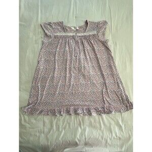 Eileen West 1X Cap Sleeve Multi Floral 100% Cotton Knit Short Nightgown Chemise